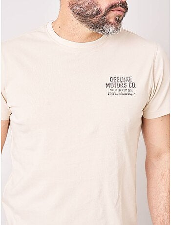 T-shirt regular homme imprimé moto vintage 'Deeluxe'