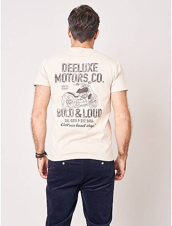 T-shirt regular homme imprimé moto vintage 'Deeluxe'