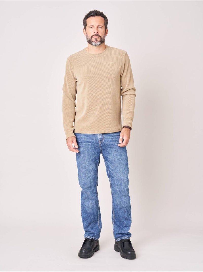 T-shirt regular homme uni 'deeluxe' Beige foncé - Kiabi