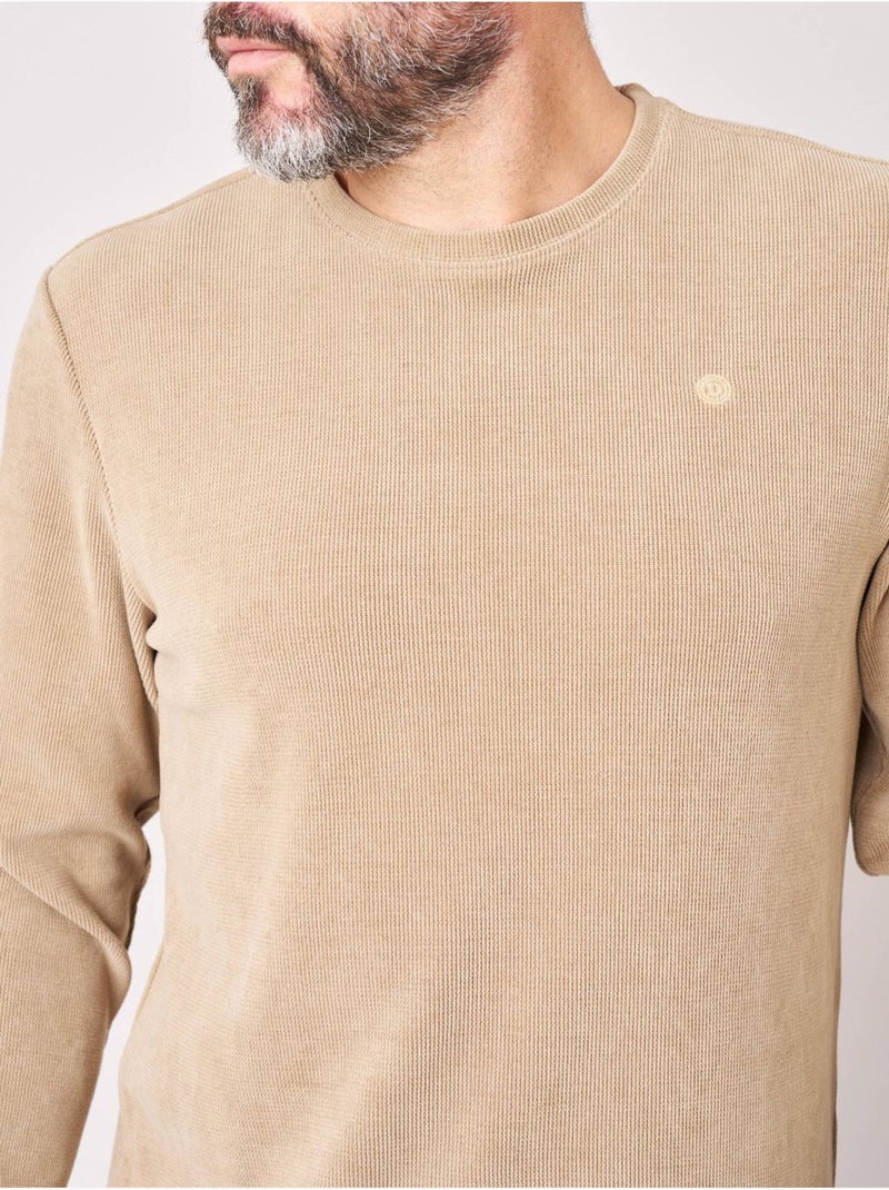 T-shirt regular homme uni 'deeluxe' Beige foncé - Kiabi