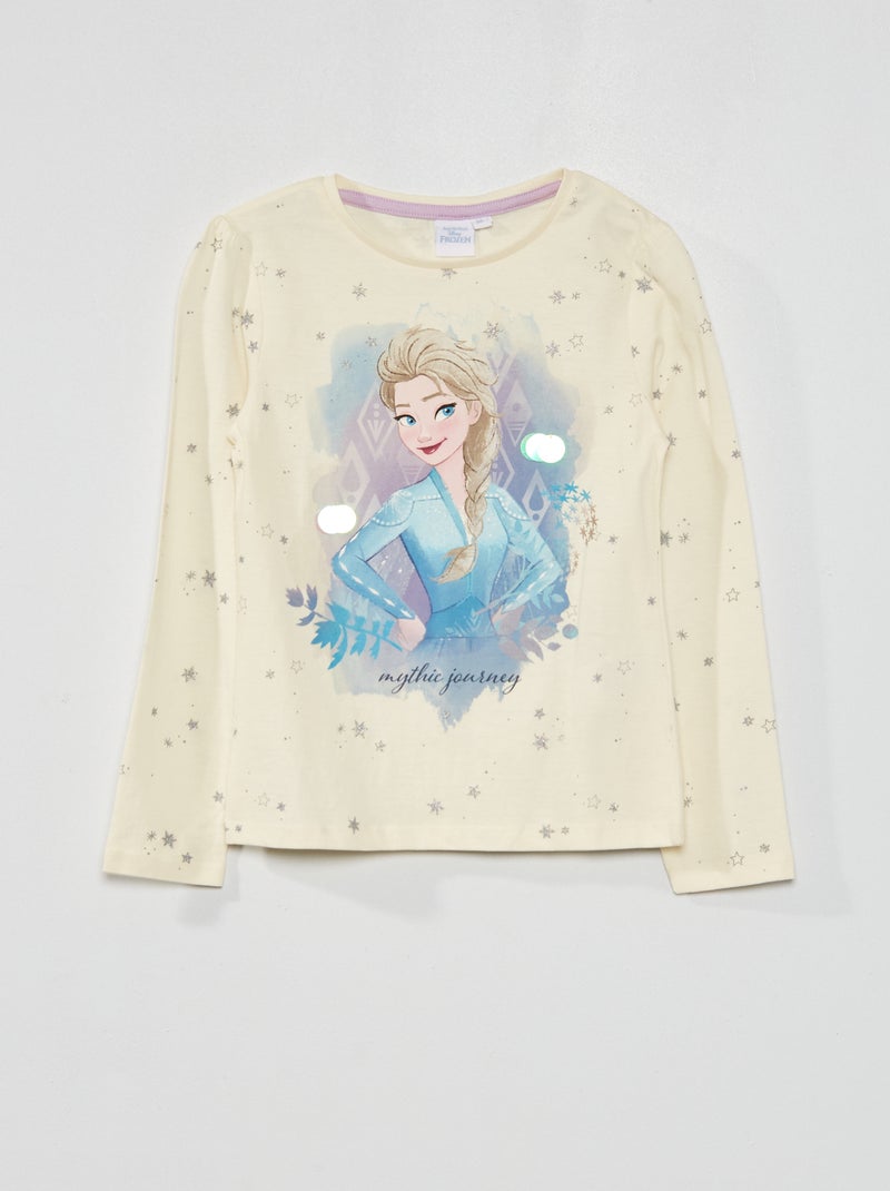 T-shirt 'Reine des neiges' 'Disney' écru - Kiabi