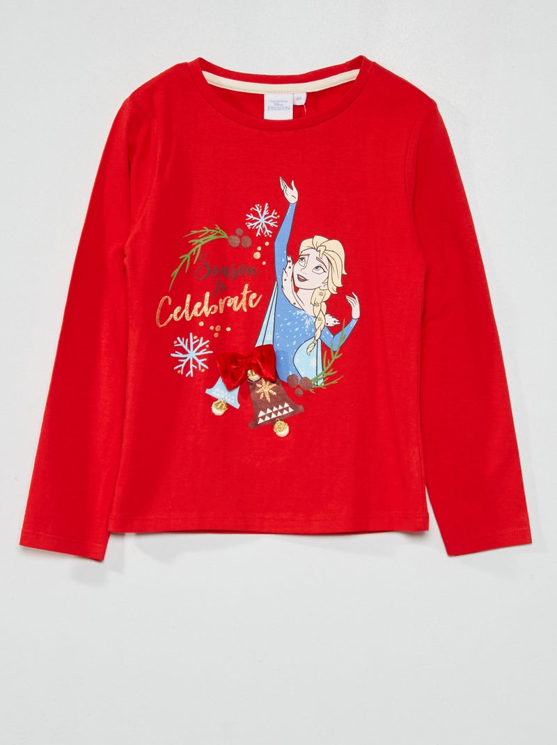 T-shirt 'Reine des neiges' 'Disney' rouge - Kiabi