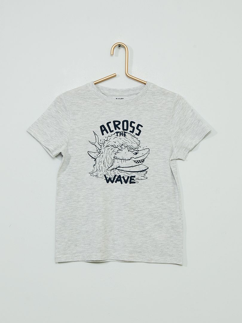 T-shirt 'requin' gris shark - Kiabi