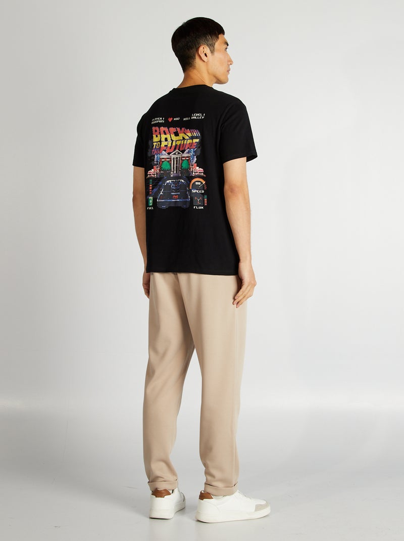 T-shirt 'Retour vers le futur' Noir - Kiabi
