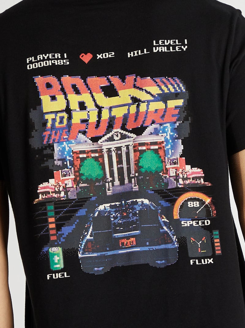 T-shirt 'Retour vers le futur' Noir - Kiabi