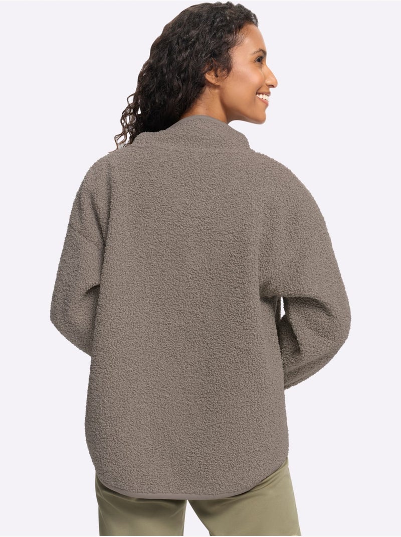 T-shirt réversible doublure polaire douce - taille standard - helline Gris taupe - Kiabi