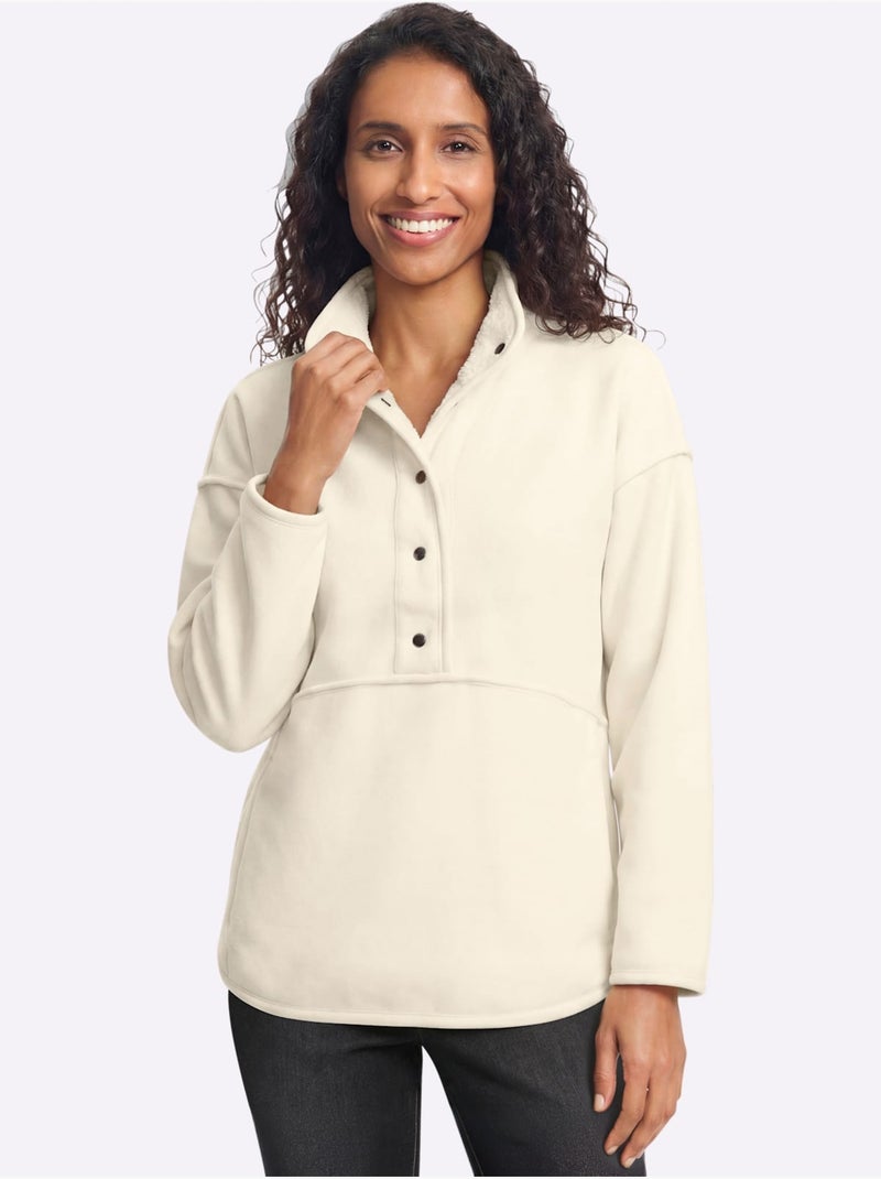T-shirt réversible doublure polaire douce - taille standard - helline Ivoire - Kiabi