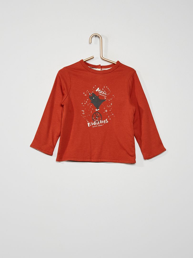 T-shirt réversible halloween rouge - Kiabi