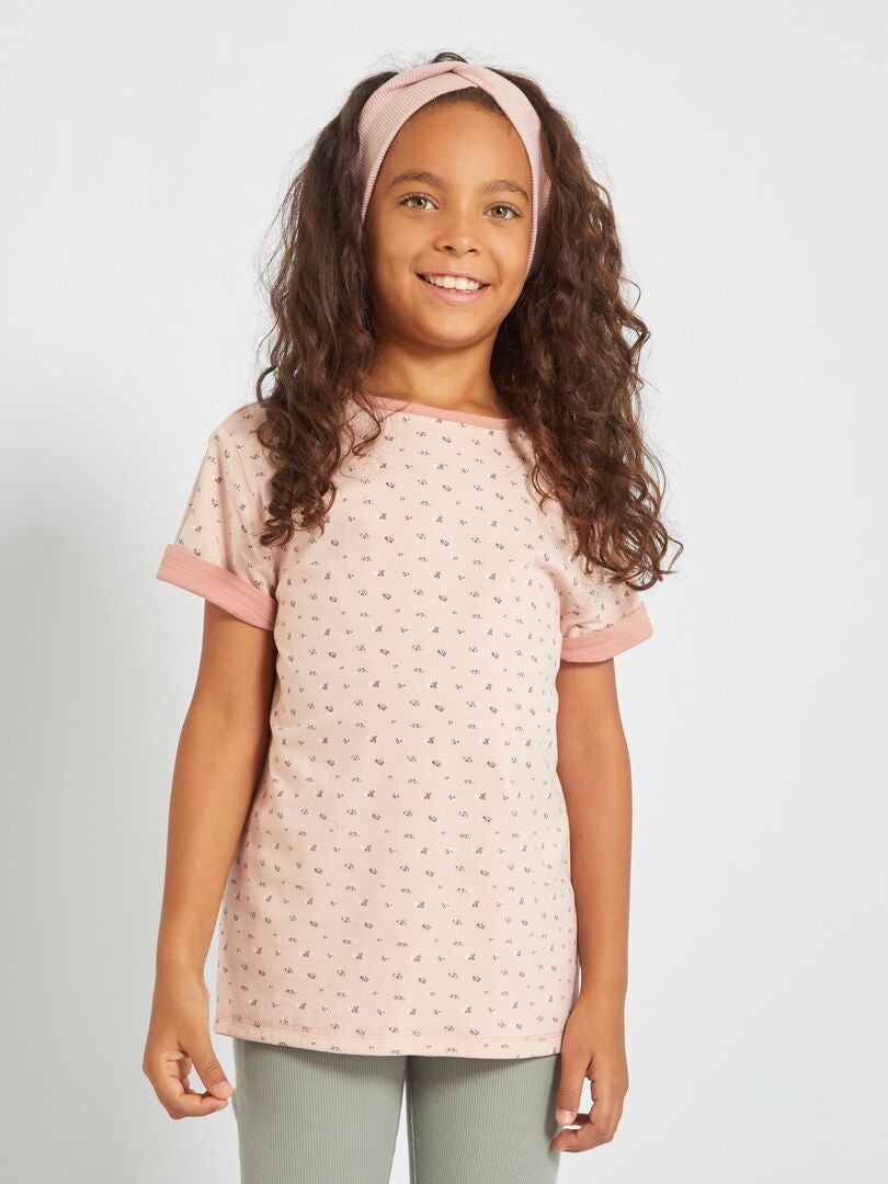 T-shirt réversible manches courtes Rose - Kiabi