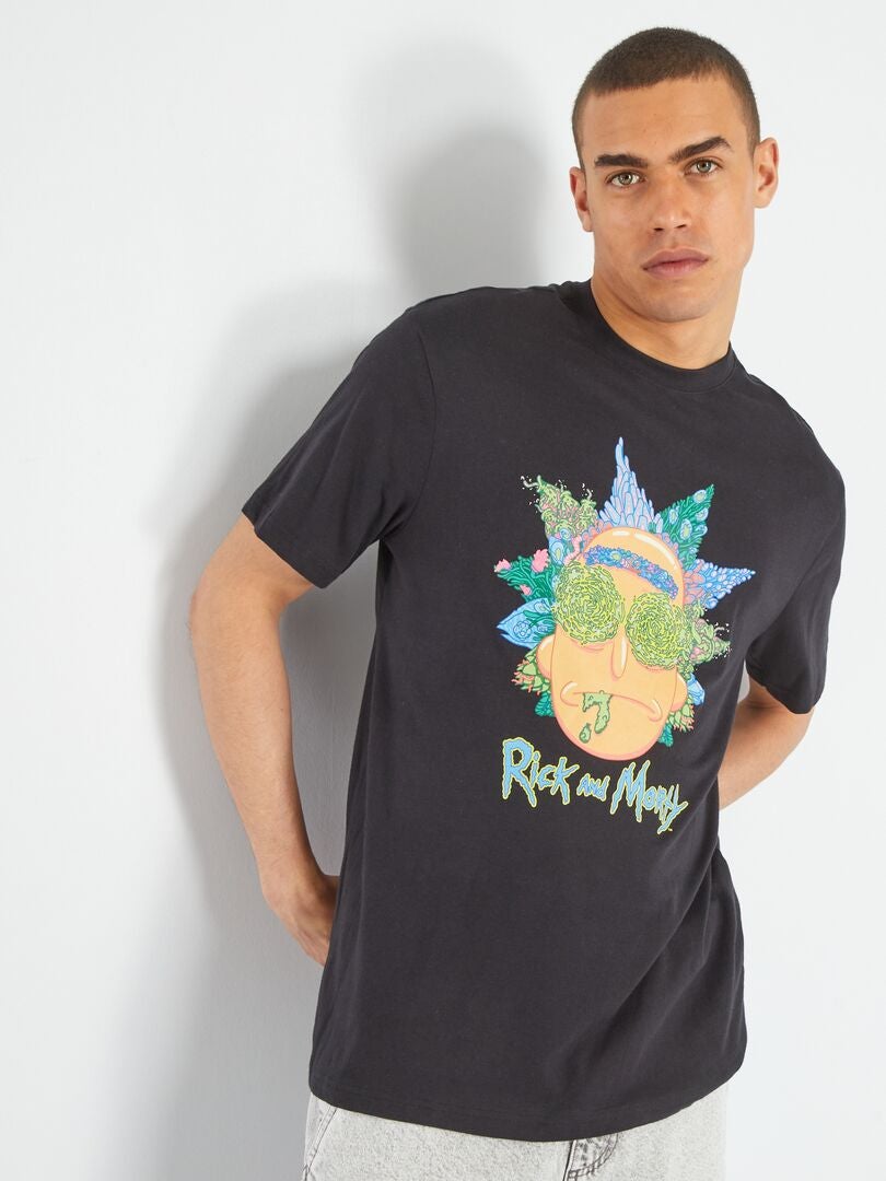 T-shirt 'Rick et Morty' à manches courtes noir - Kiabi