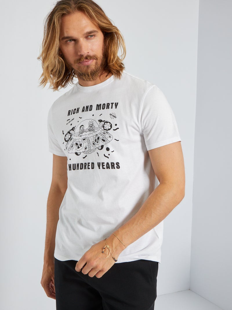 T-shirt 'Rick et Morty' en maille jersey blanc - Kiabi