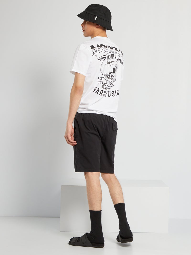 T-shirt 'Rock'n'roll' en jersey blanc - Kiabi