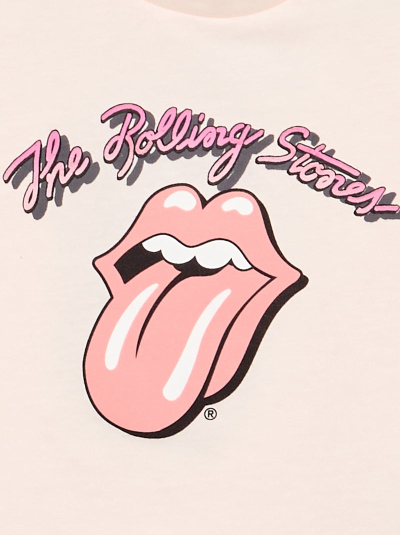 T-shirt 'Rolling Stones' à manches courtes Rose - Kiabi