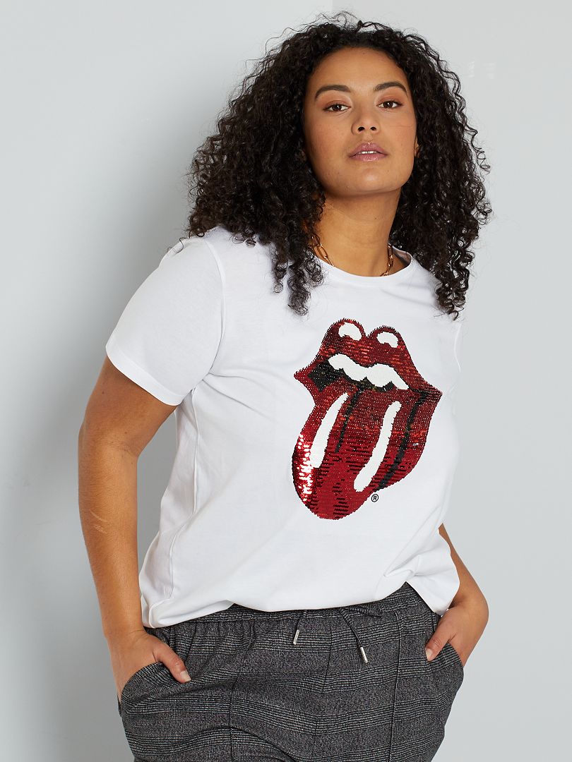 T-shirt 'Rolling Stones' blanc - Kiabi