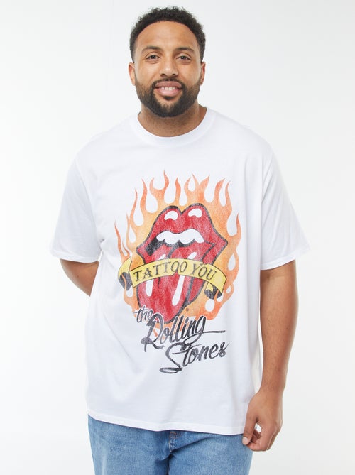 T-shirt 'Rolling Stones' manches courtes et col rond - Kiabi