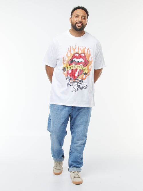 T-shirt 'Rolling Stones' manches courtes et col rond - Kiabi