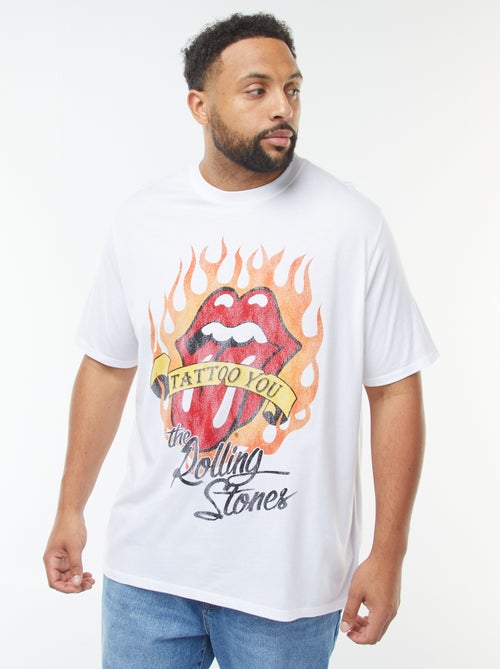 T-shirt 'Rolling Stones' manches courtes et col rond - Kiabi