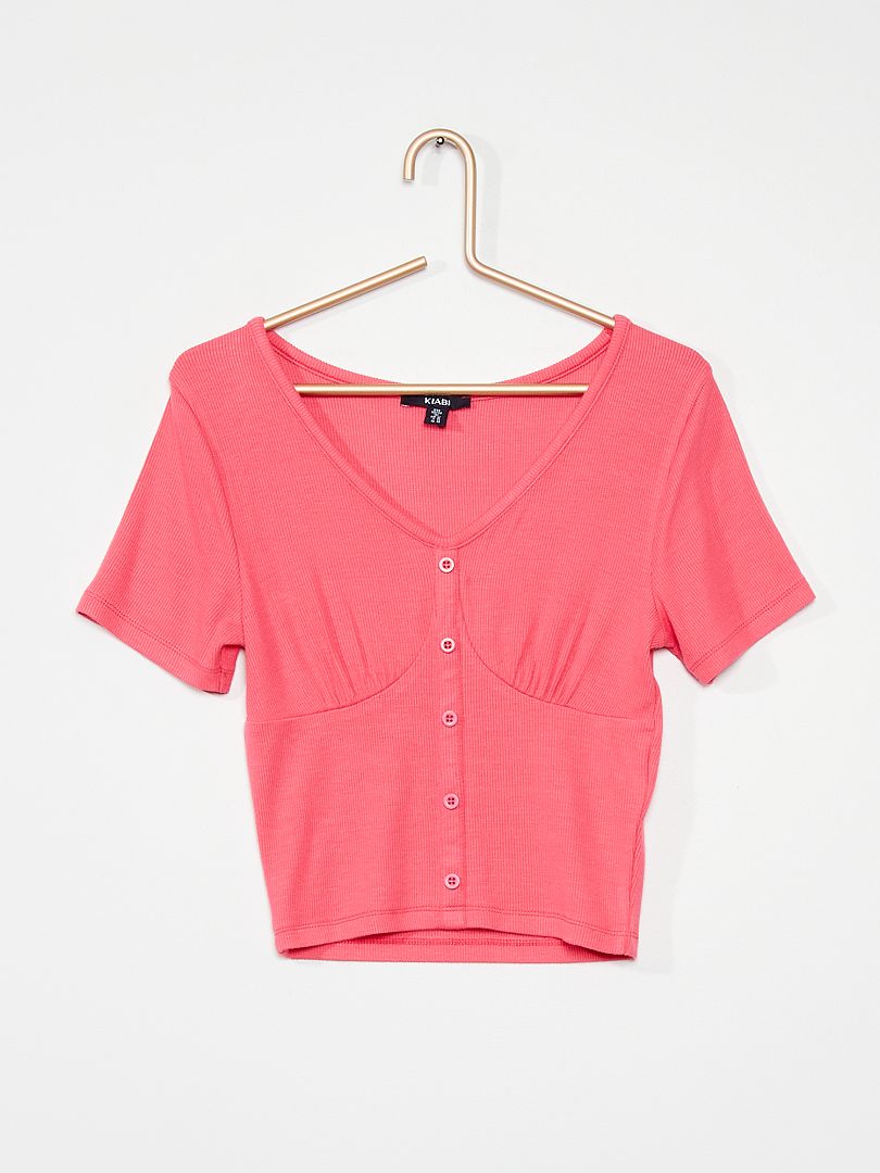 T-shirt rose vif - Kiabi