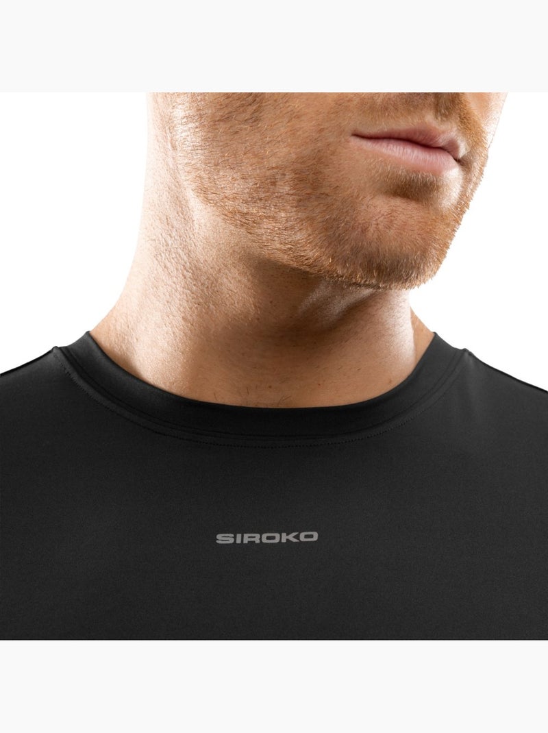 T-shirt running manches courtes homme fitness homme gate Noir - Kiabi