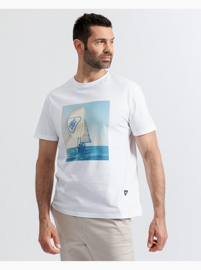 T-shirt Sail   Regular - New Man Blanc - Kiabi