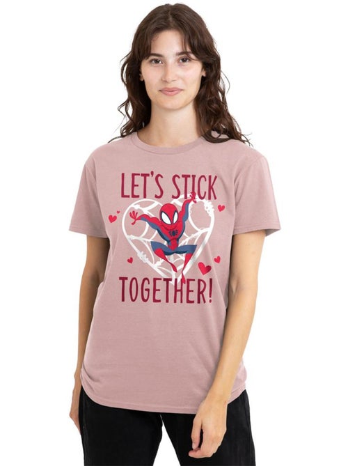 T-shirt saint-valentin let´s stick together - homme araignée (spider-man) - Kiabi T-shirt saint-valentin let´s stick together - homme araignée (spider-man) - Kiabi