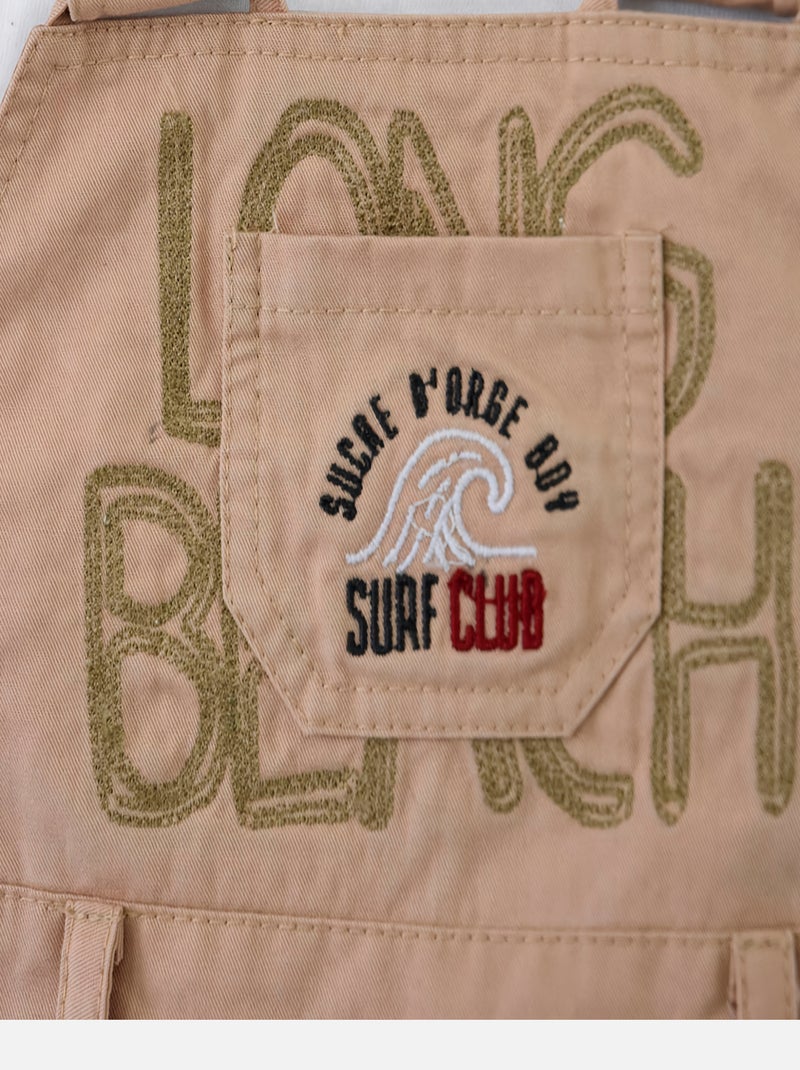 T-SHIRT + SALOPETTE COURTE TERRE DE SIENNE Beige - Kiabi