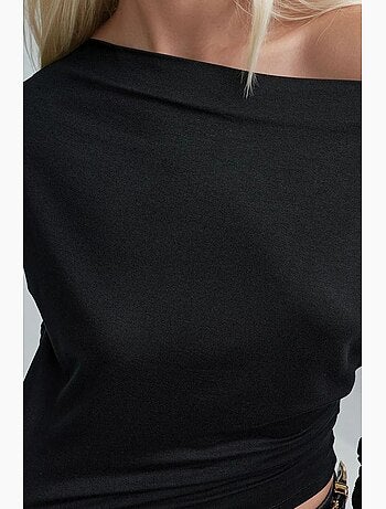 T-shirt sans bretelles à manches longues et col bateau hiccup