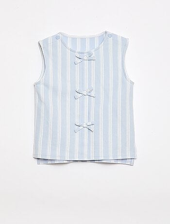 T-shirt sans manche avec noeuds fantaisies - collection facile à enfiler