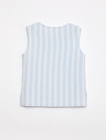 T-shirt sans manche avec noeuds fantaisies - collection facile à enfiler