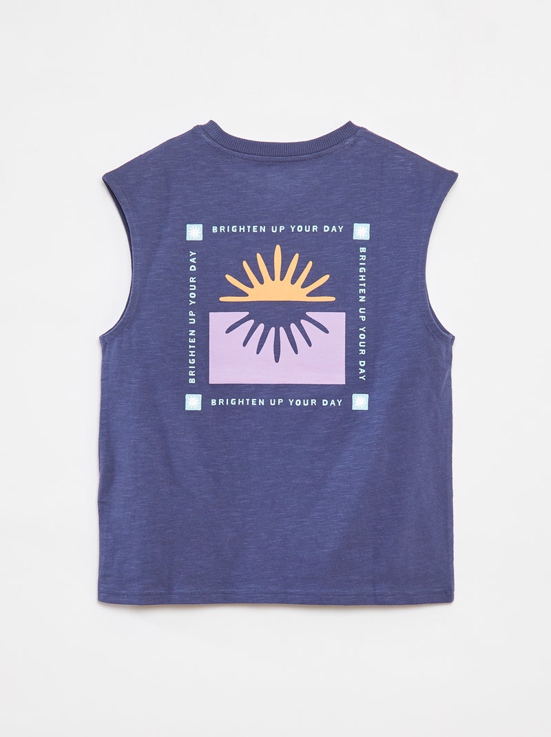 T-shirt sans manches - Grafik Edition BLEU - Kiabi