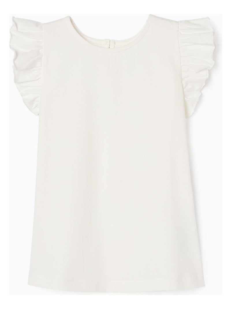 Reiner | Robe chemise à volants beige upcyclé