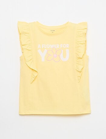 T-shirt sans manches à volants