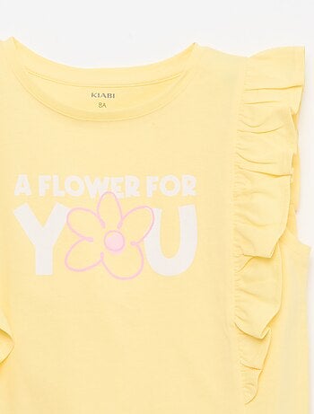 T-shirt sans manches à volants
