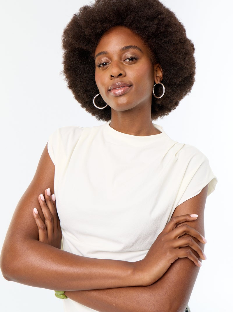 T-shirt sans manches asymétrique Blanc - Kiabi