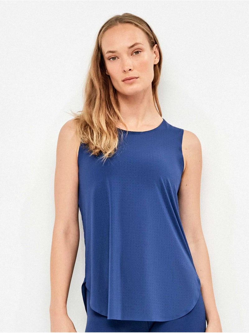 T-shirt sans manches avec dos ouvert Bleu marine - Kiabi