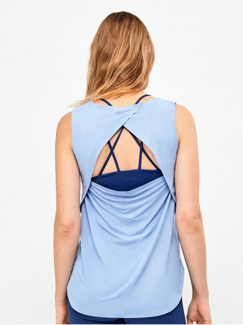 T-shirt sans manches avec dos ouvert Bleu - Kiabi