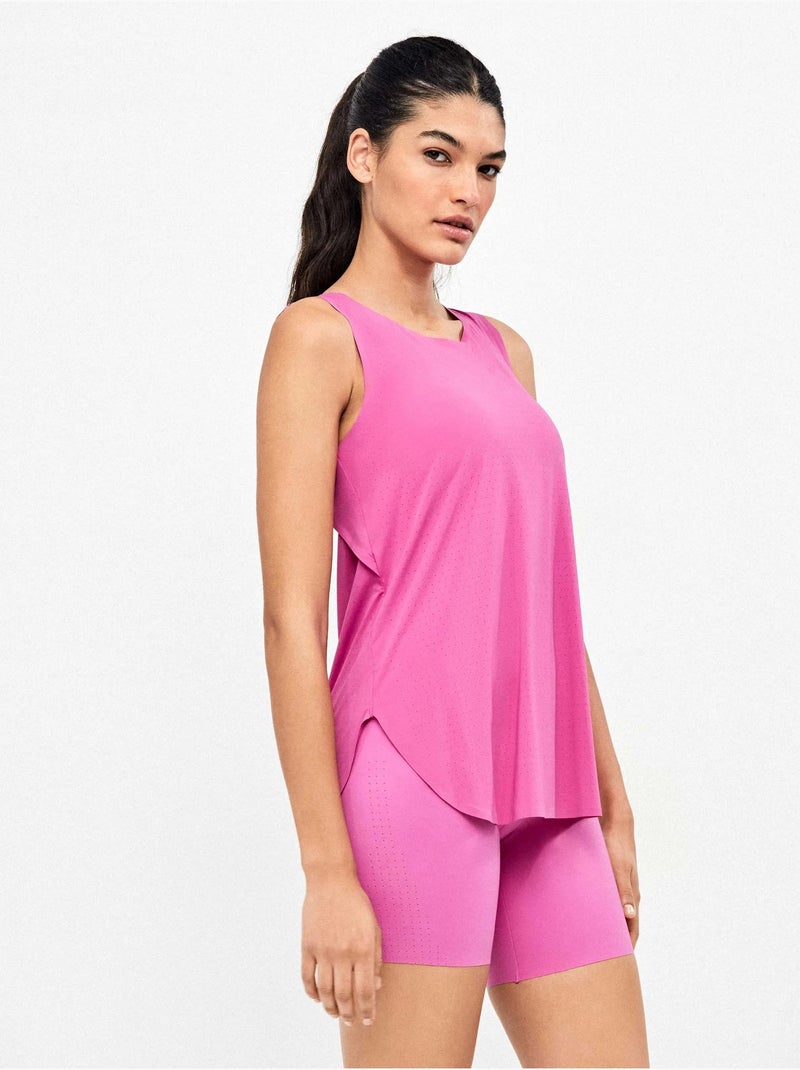 T-shirt sans manches avec dos ouvert Rose - Kiabi