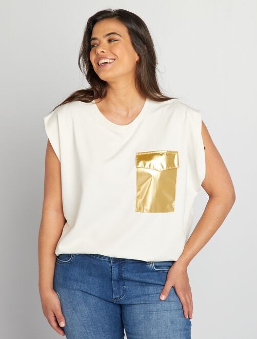 T-shirt sans manches avec poche dorée - Kiabi