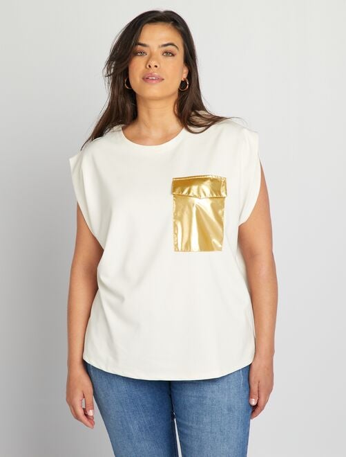 T-shirt sans manches avec poche dorée - Kiabi