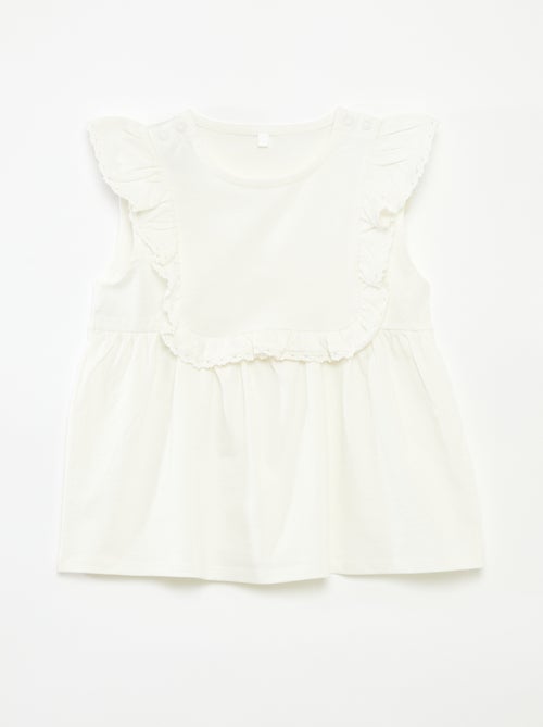 T-shirt sans manches avec volants - So Easy - Kiabi