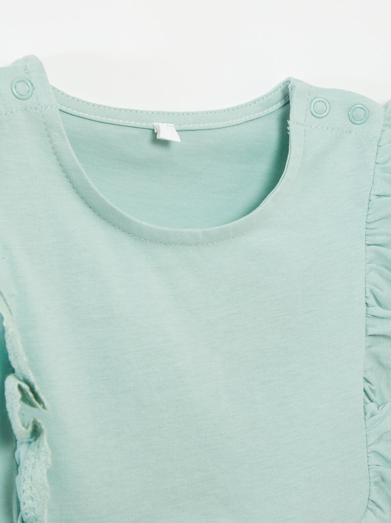 T-shirt sans manches avec volants - So Easy VERT - Kiabi