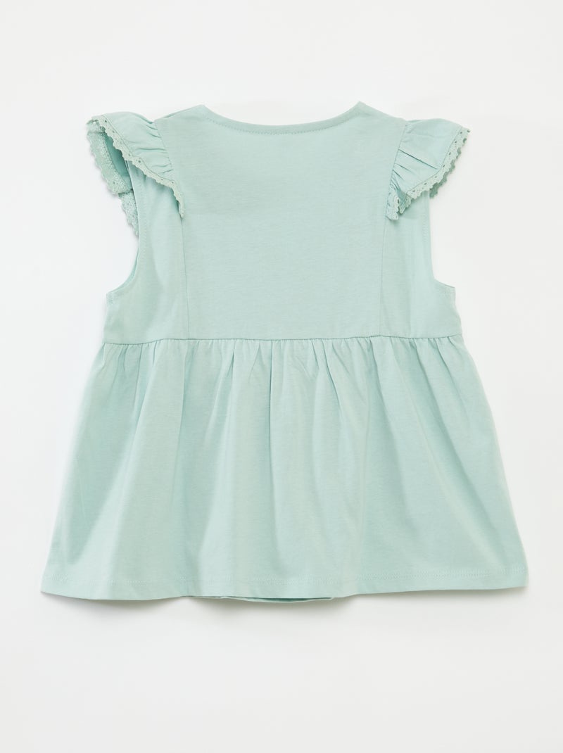 T-shirt sans manches avec volants - So Easy VERT - Kiabi