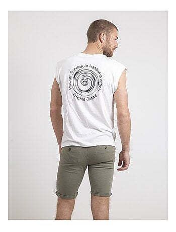 T-shirt sans manches col rond pur coton NEGAK