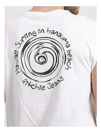 T-shirt sans manches col rond pur coton NEGAK