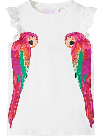 T-shirt sans manches coton élasthanne imprimé perroquet - vidaxl