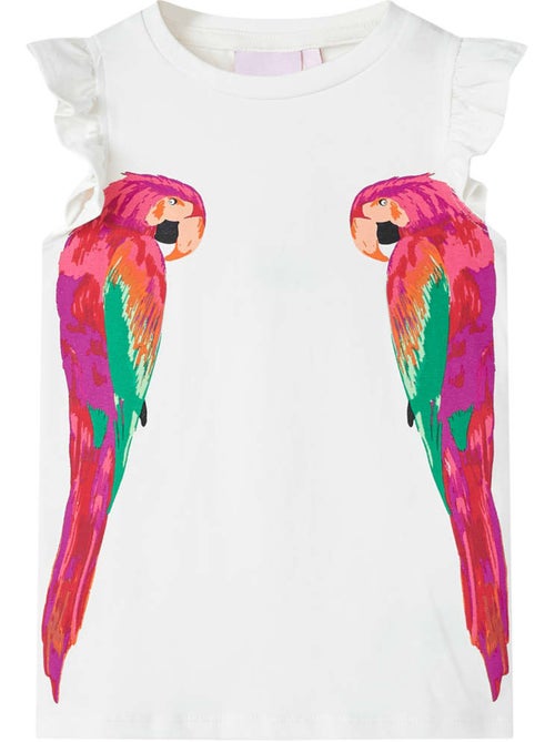 T-shirt sans manches coton élasthanne imprimé perroquet - vidaxl - Kiabi