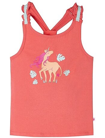 T-shirt sans manches coton imprimé licorne - vidaxl