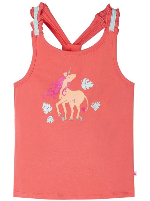 T-shirt sans manches coton imprimé licorne - vidaxl - Kiabi