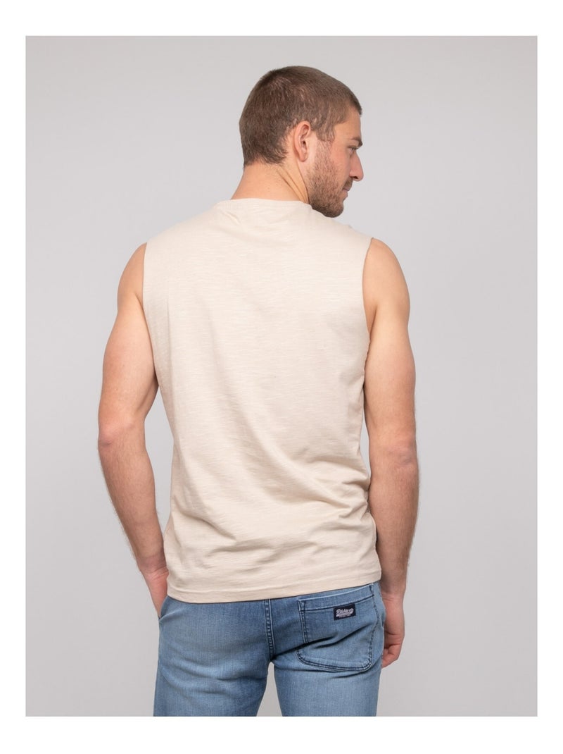 T-shirt sans manches coton NEGABINO Beige - Kiabi