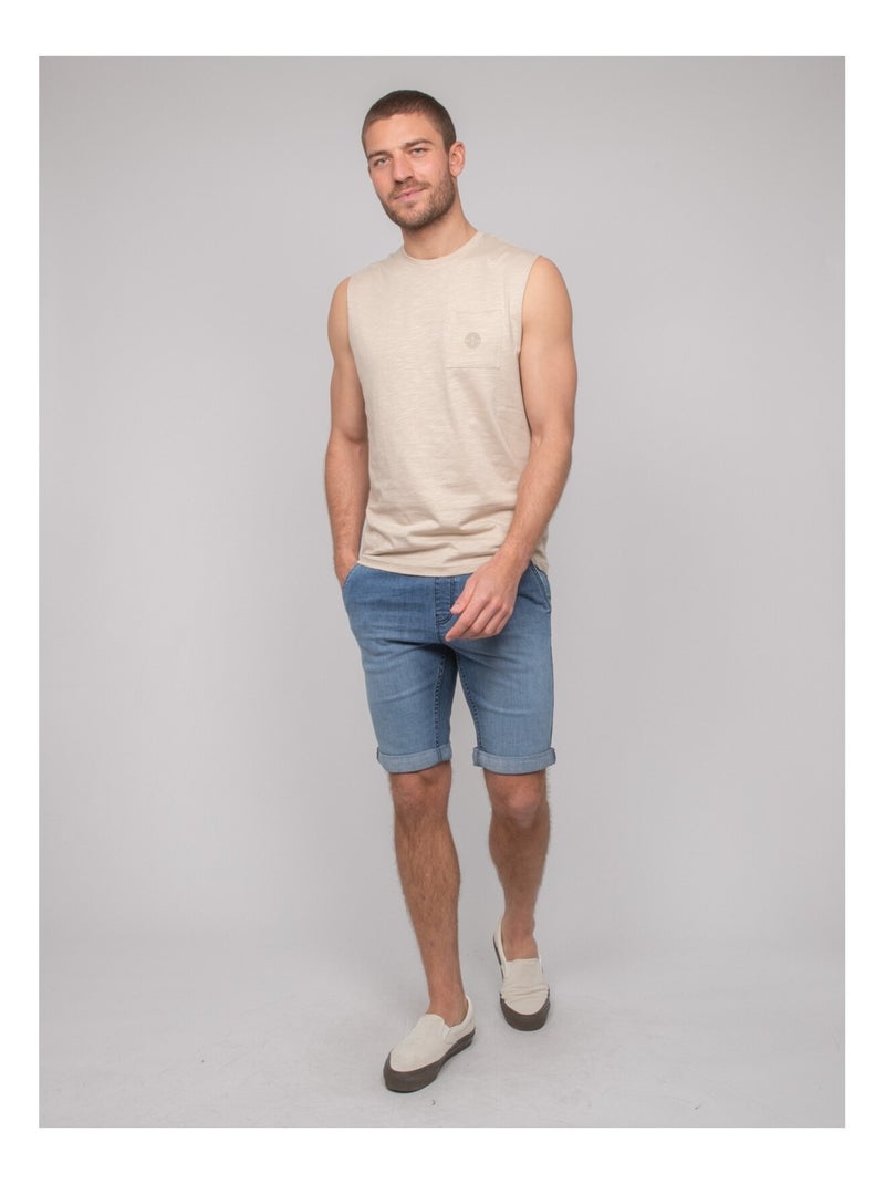 T-shirt sans manches coton NEGABINO Beige - Kiabi